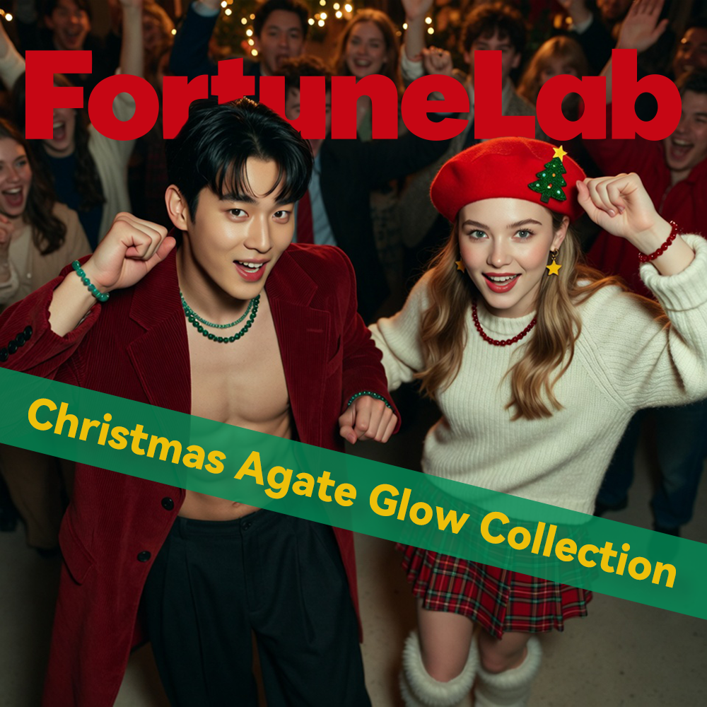 Christmas Ribbon Multi-Color Agate Bracelet | 10mm Natural Rainbow Agate